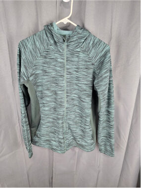 Women's Columbia Zip-Up Hoodie Jacket Grey Green Size XL